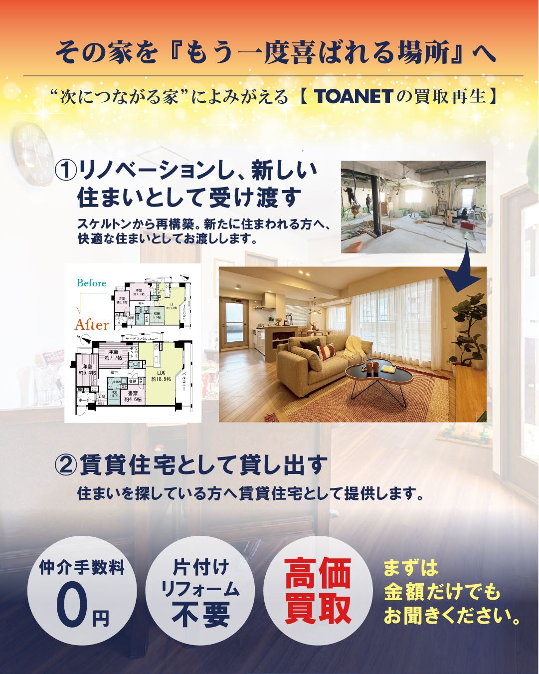買い取った家をリノベーションして次の住まいへ